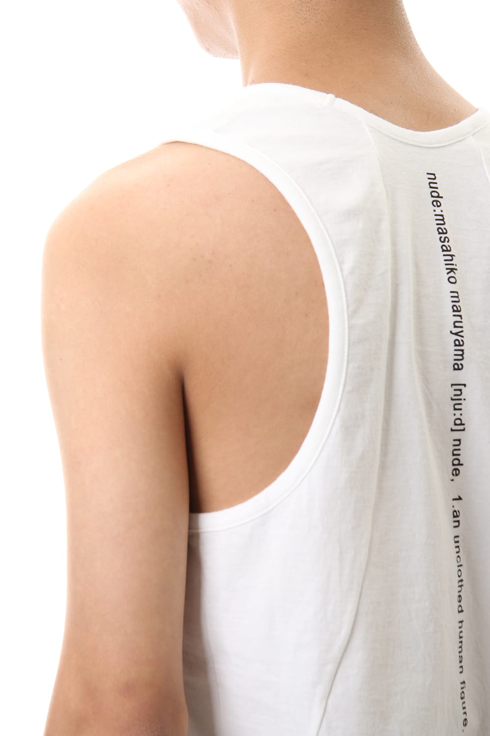 NUDE BACK PRINT TANK TOP White
