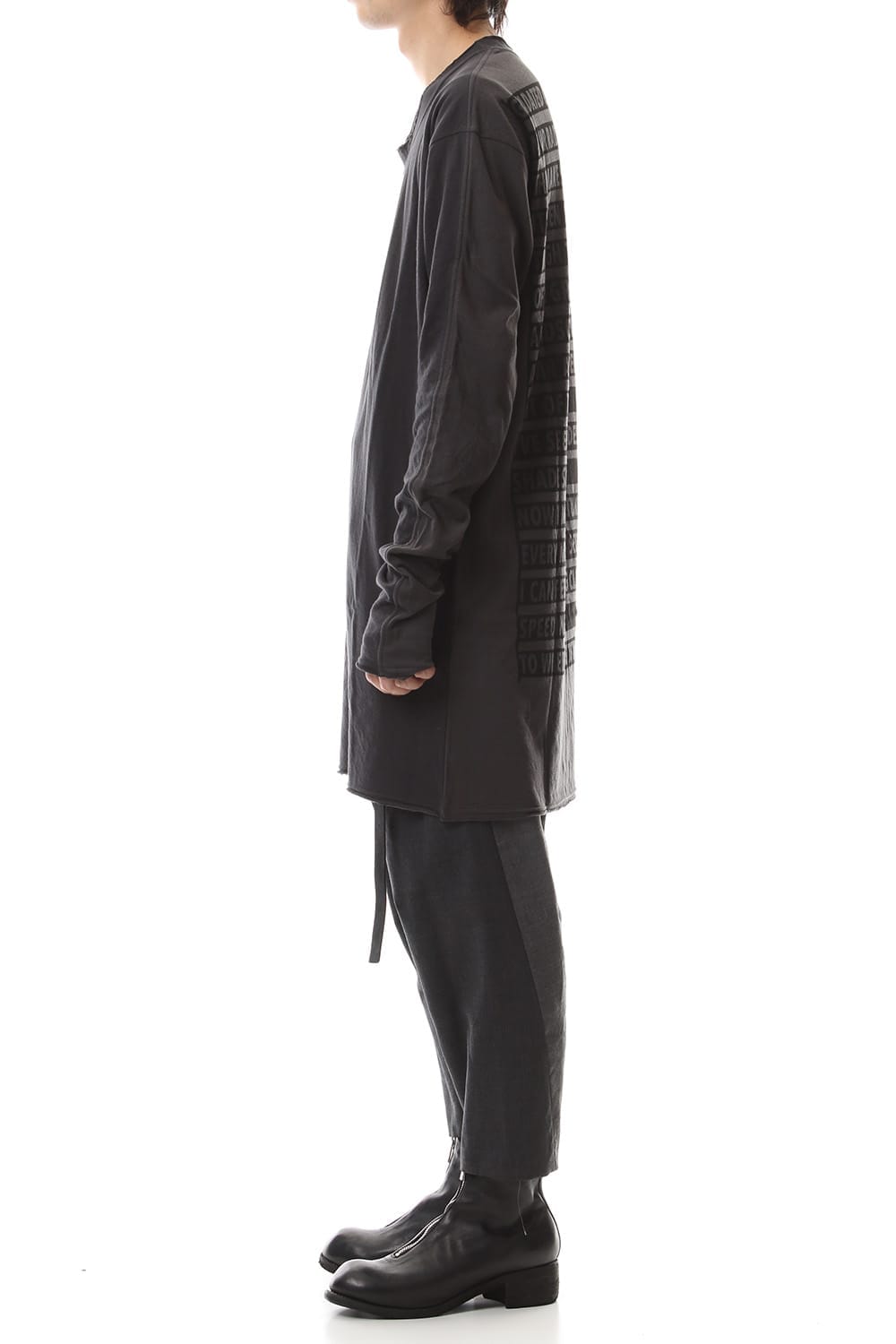 GRADATED GREY BACK PRINT  T-SHIIRT