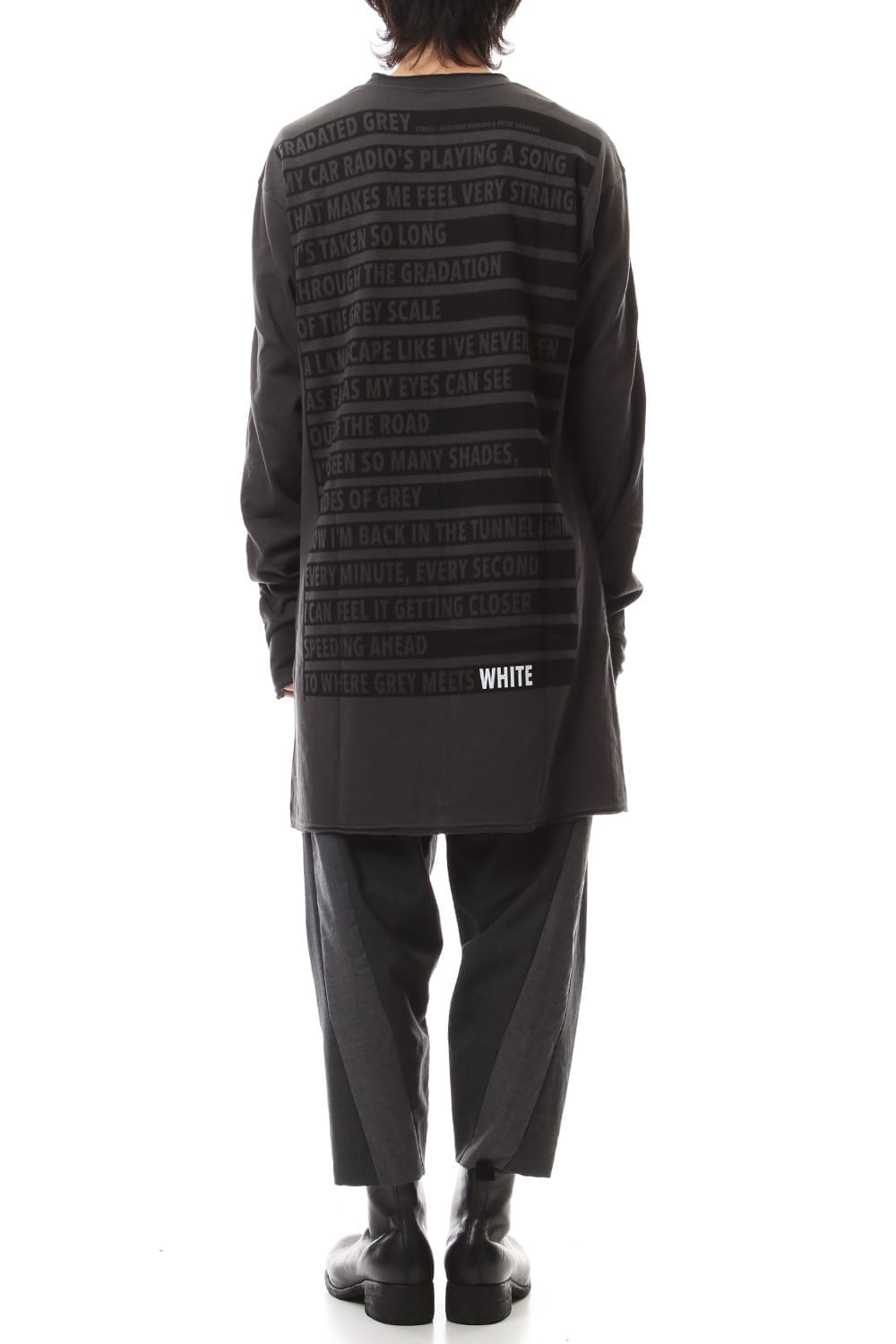 GRADATED GREY BACK PRINT  T-SHIIRT