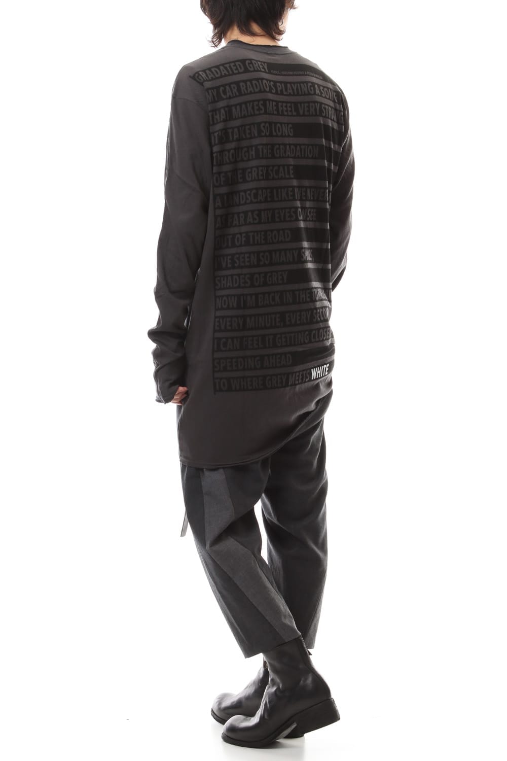 GRADATED GREY BACK PRINT  T-SHIIRT