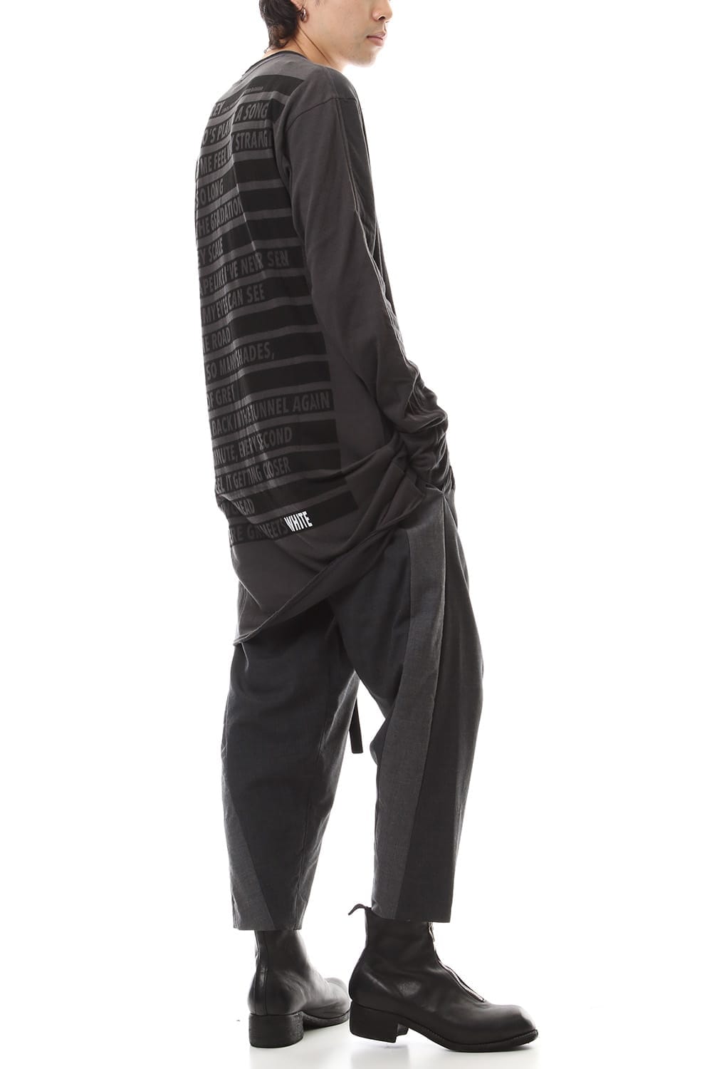 GRADATED GREY BACK PRINT  T-SHIIRT