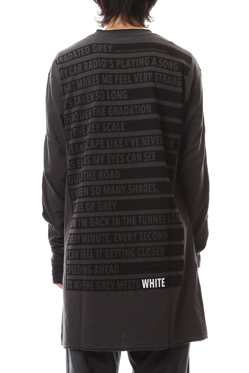 GRADATED GREY BACK PRINT  T-SHIIRT