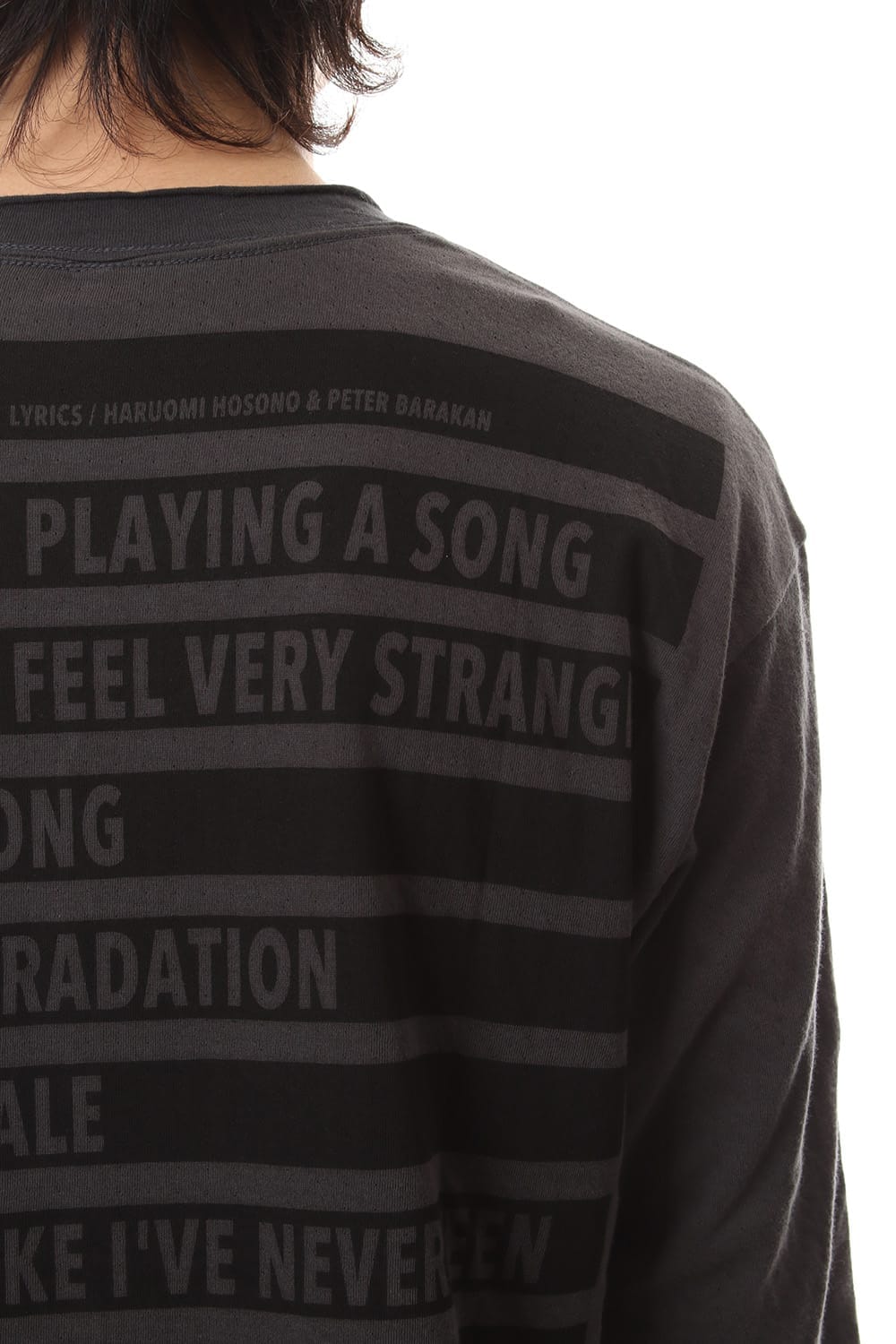 GRADATED GREY BACK PRINT  T-SHIIRT