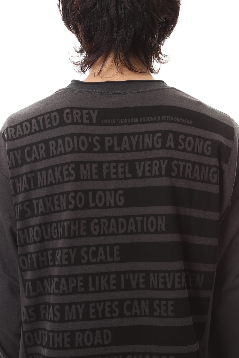 GRADATED GREY BACK PRINT  T-SHIIRT