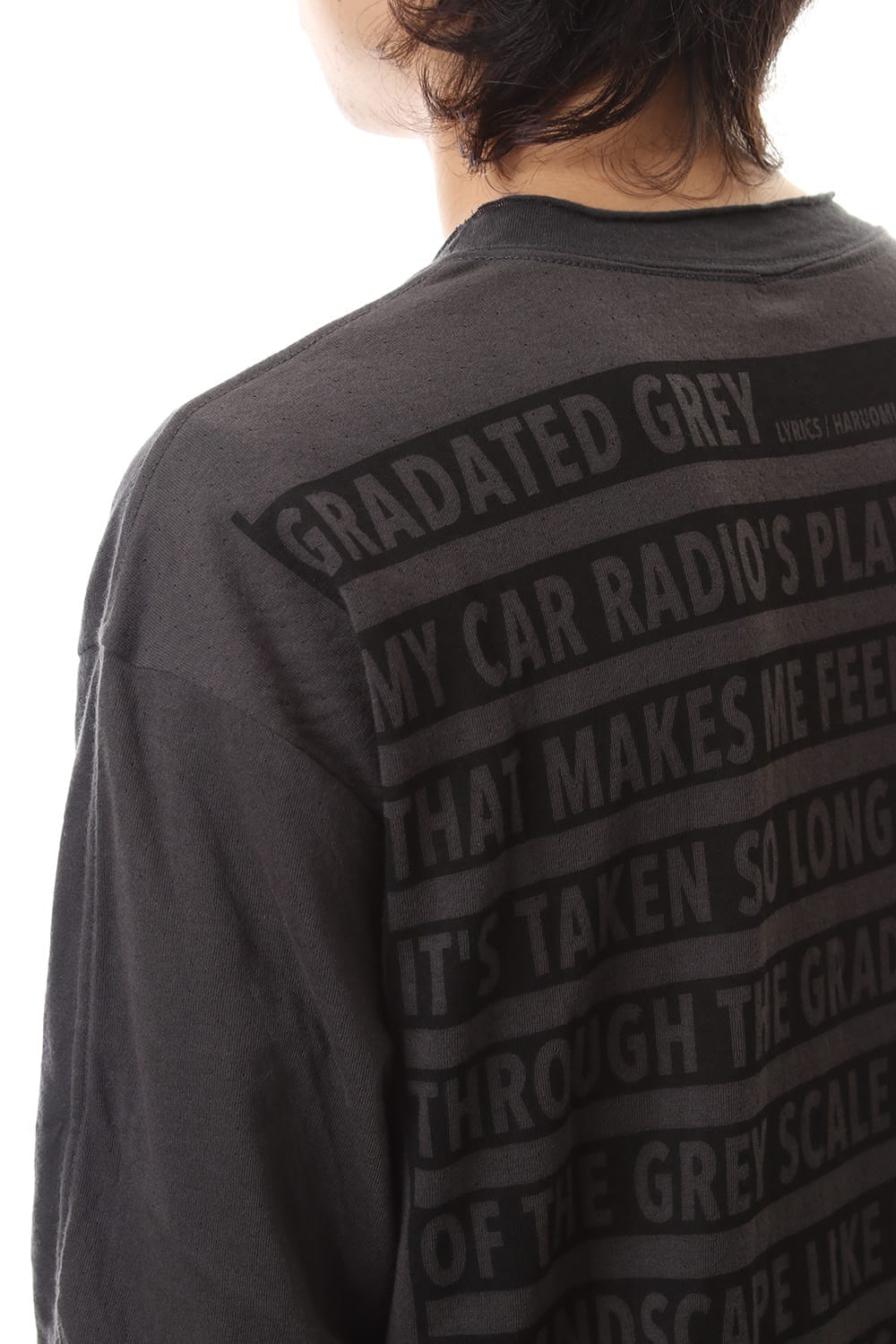 GRADATED GREY BACK PRINT  T-SHIIRT