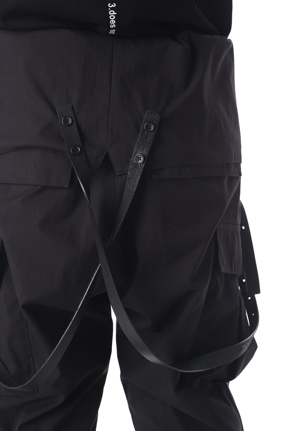 HIGH WAIST PANTS W/LEATHER SUSPENDER
