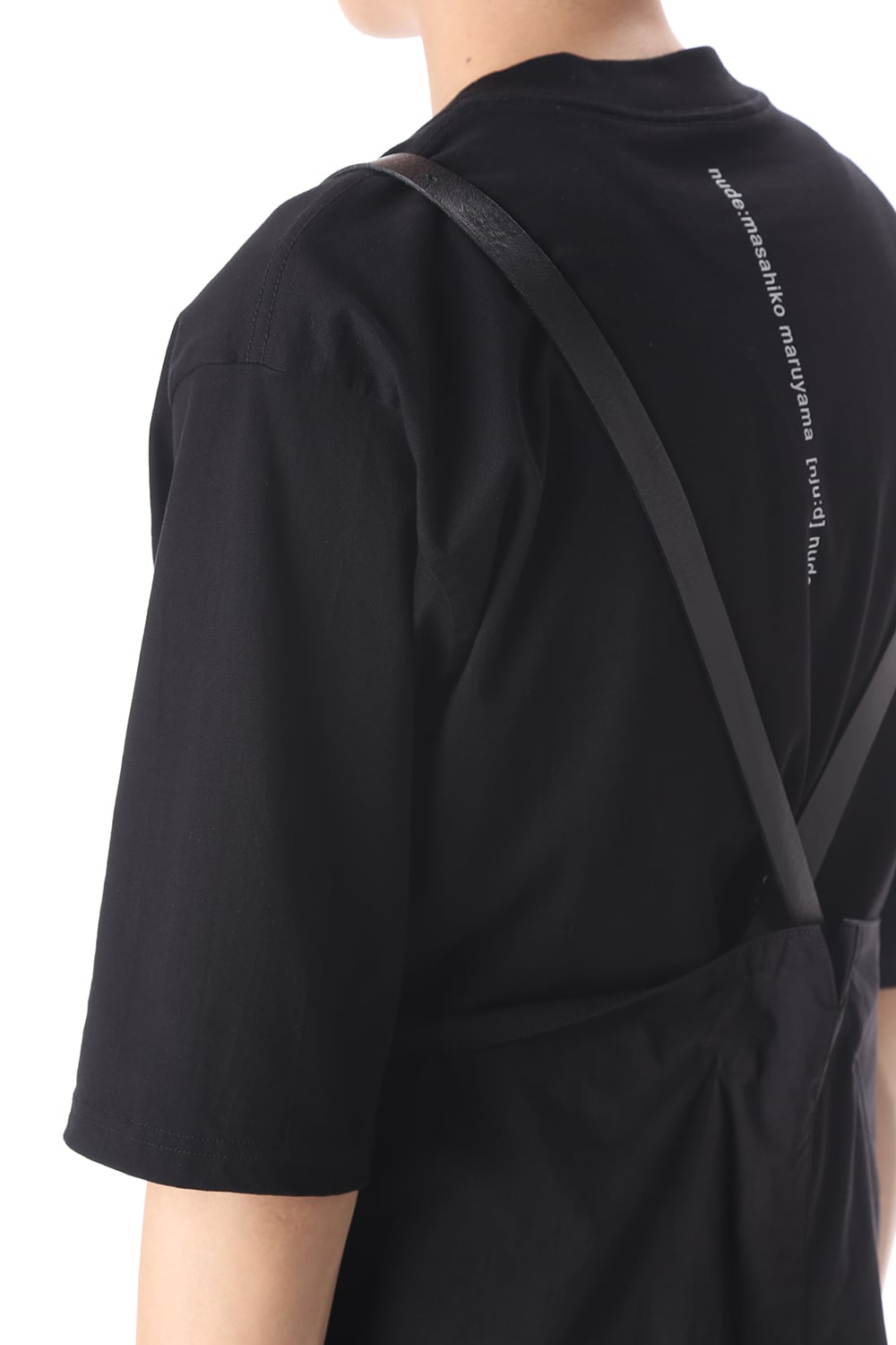 HIGH WAIST PANTS W/LEATHER SUSPENDER