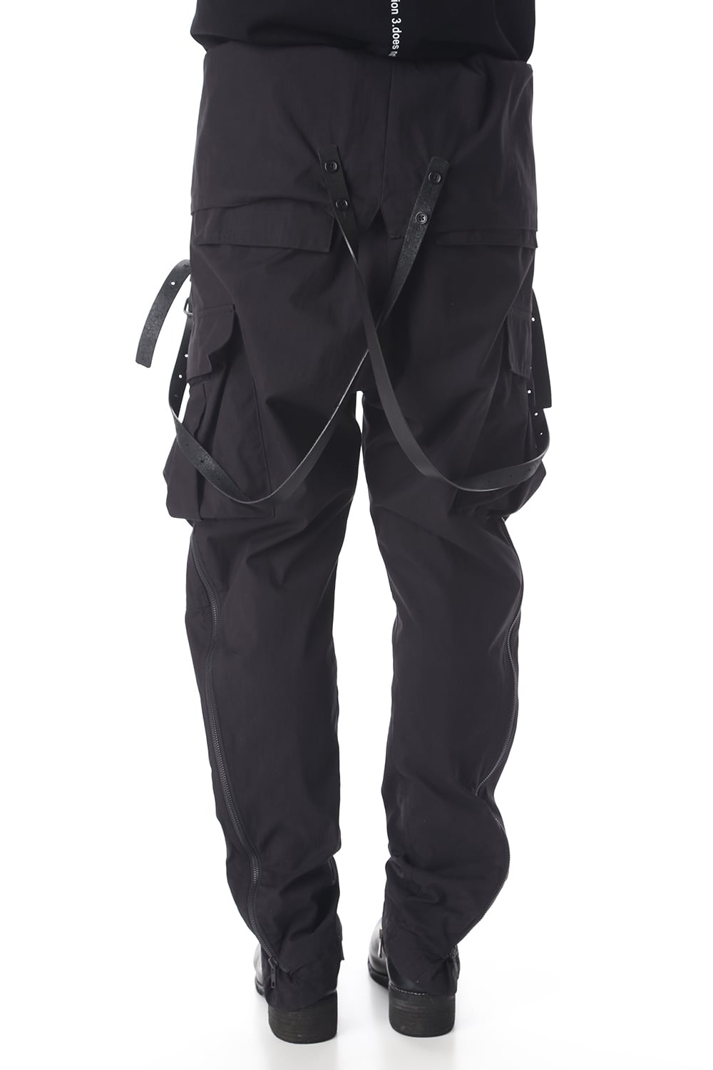 HIGH WAIST PANTS W/LEATHER SUSPENDER