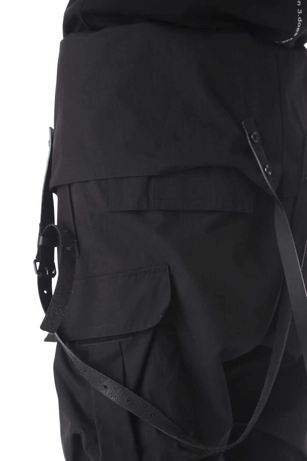 HIGH WAIST PANTS W/LEATHER SUSPENDER