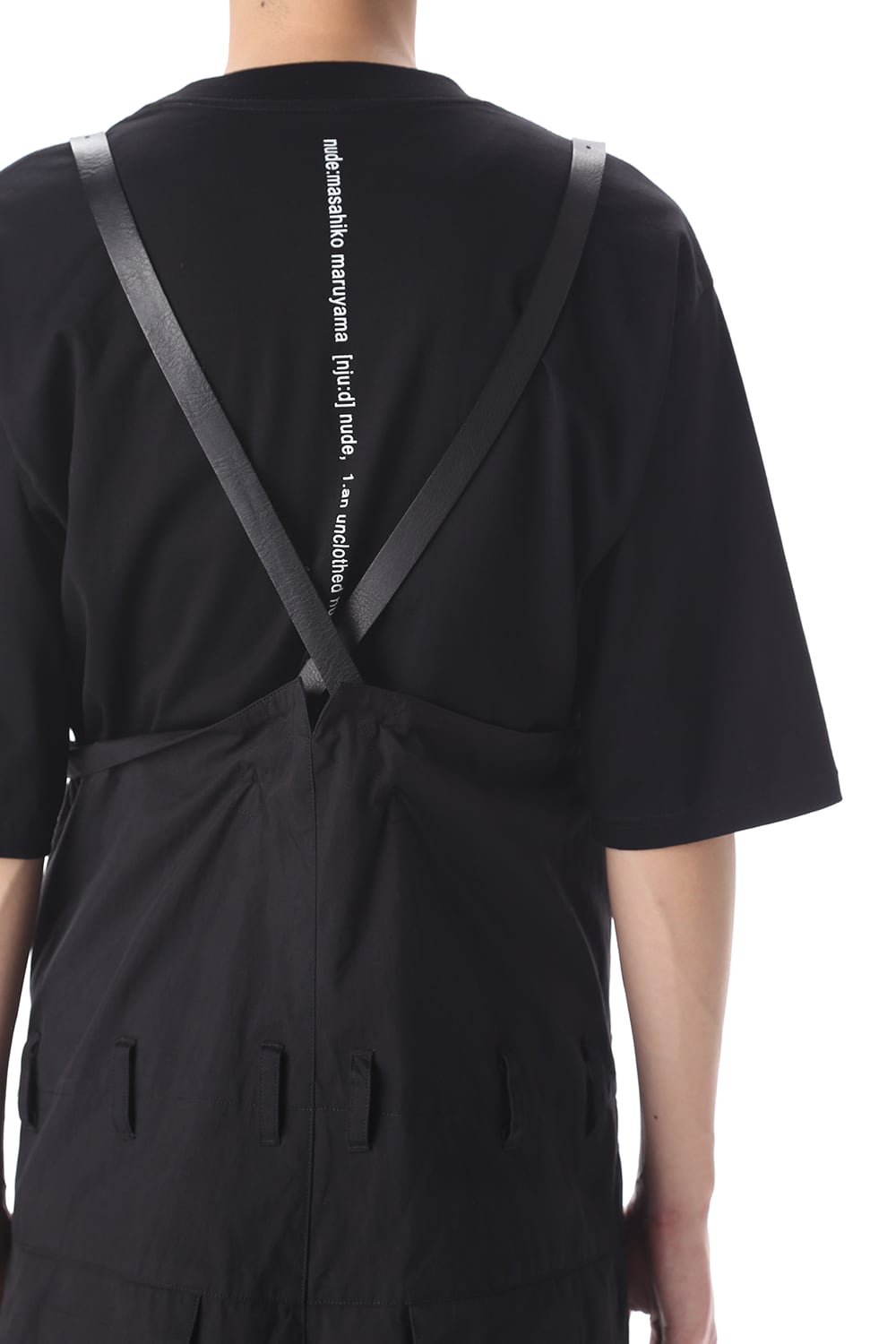 HIGH WAIST PANTS W/LEATHER SUSPENDER