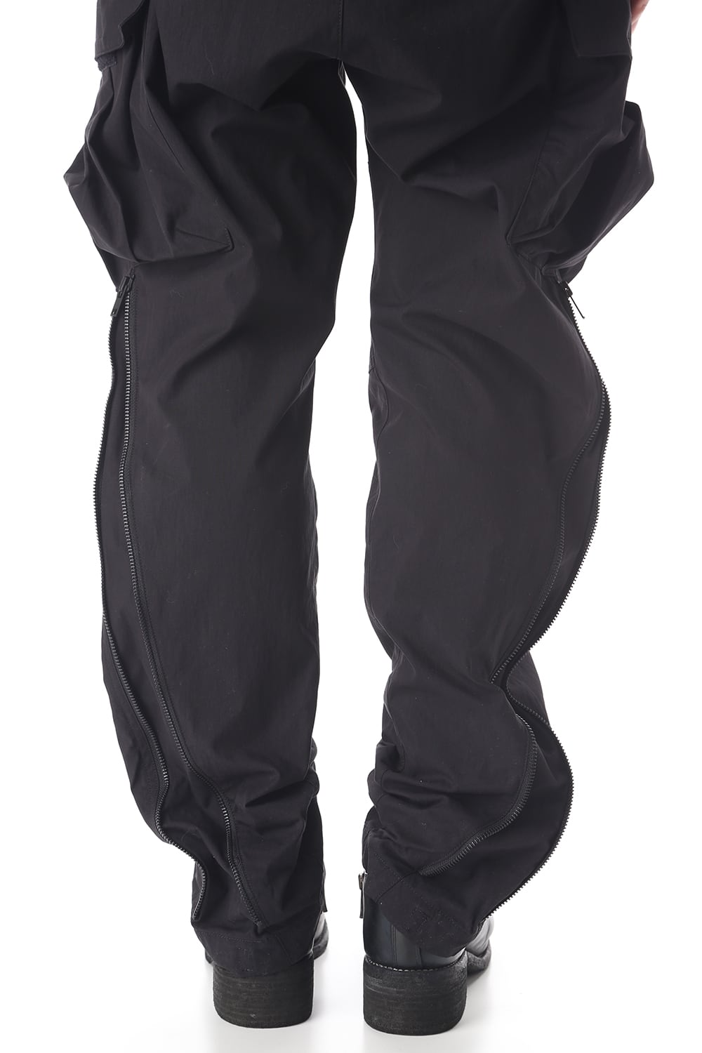 HIGH WAIST PANTS W/LEATHER SUSPENDER