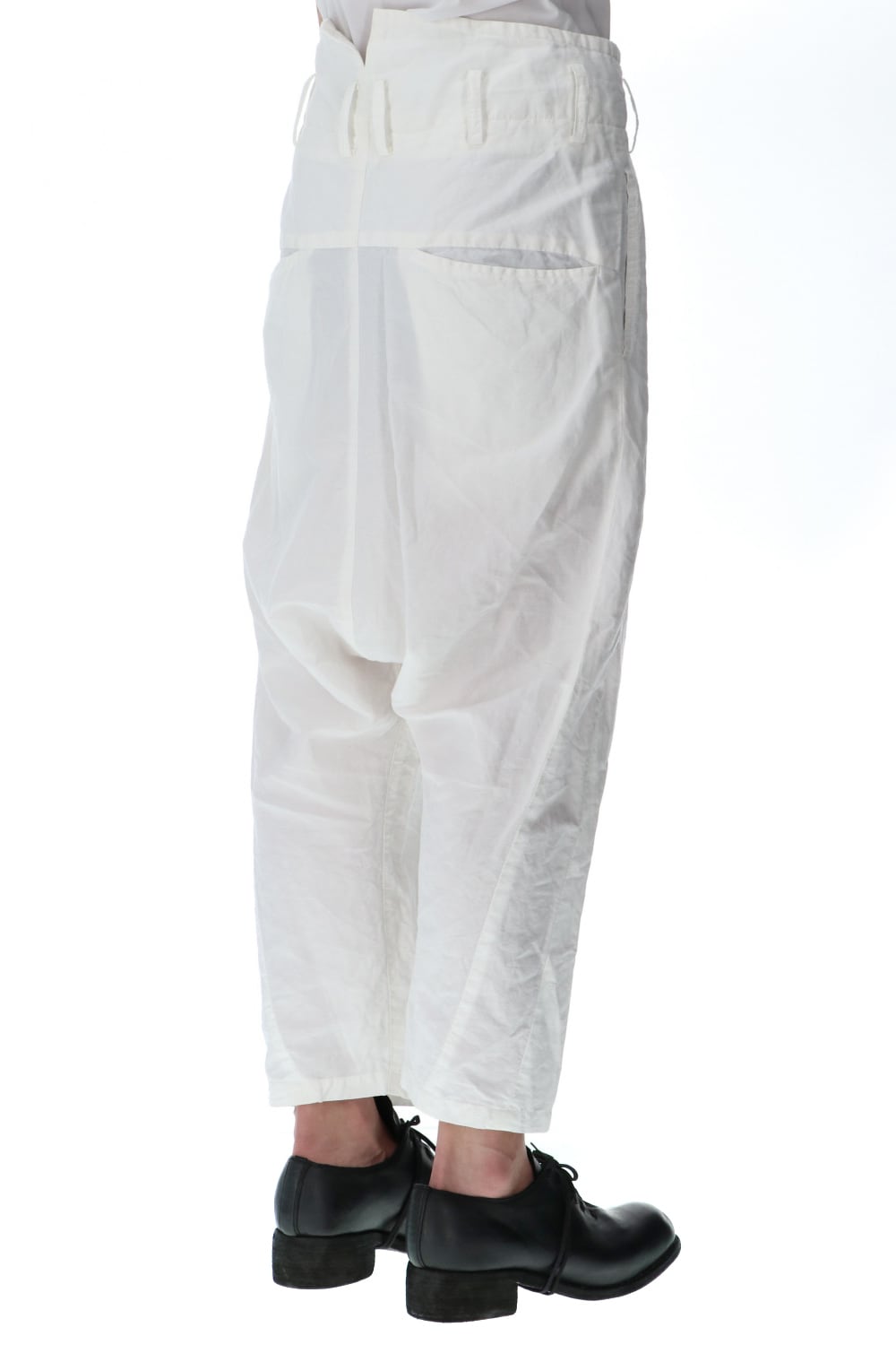 2 Tucks Cropped Sarouel Pants Off White