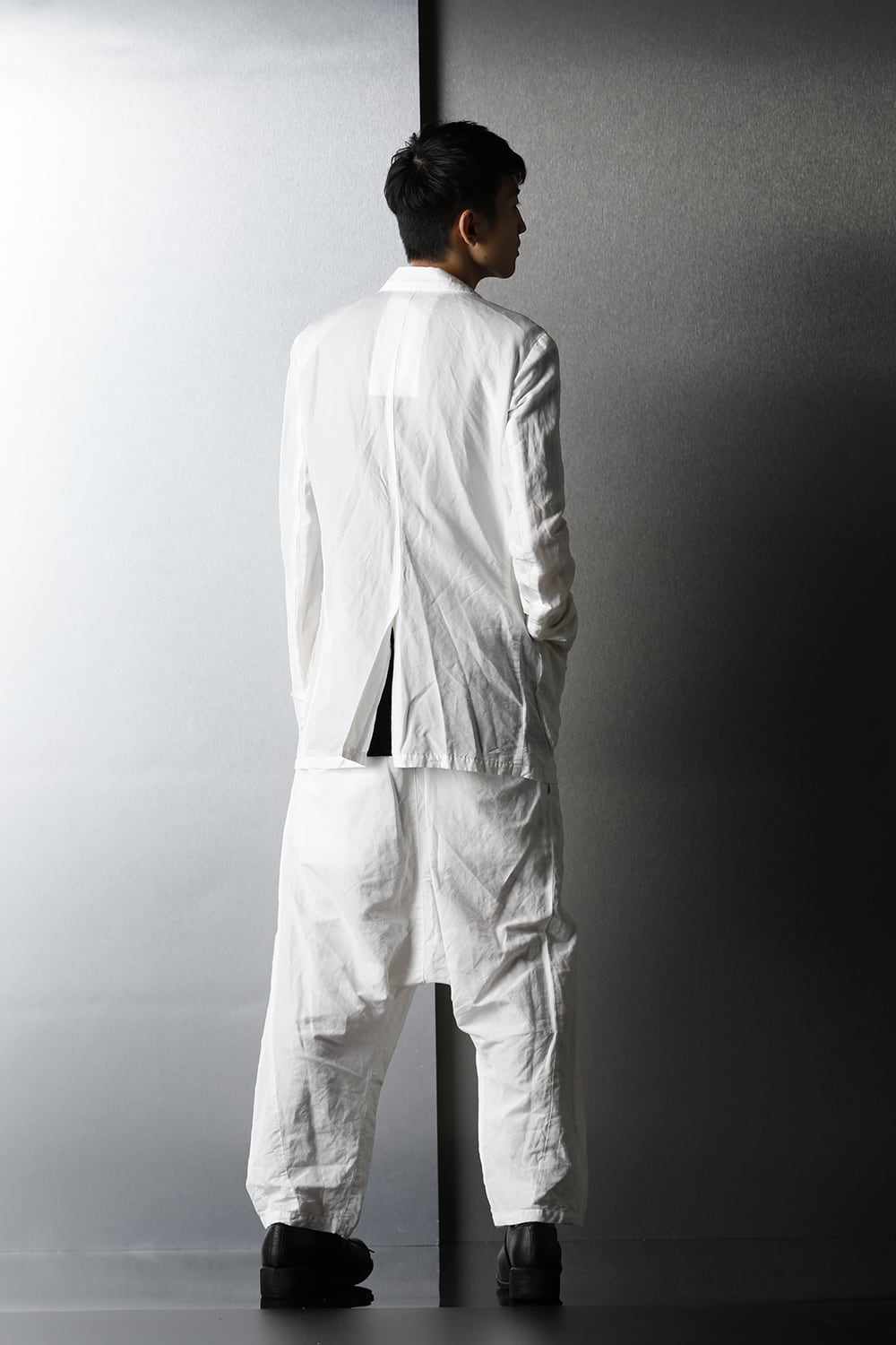 2 Tucks Cropped Sarouel Pants Off White