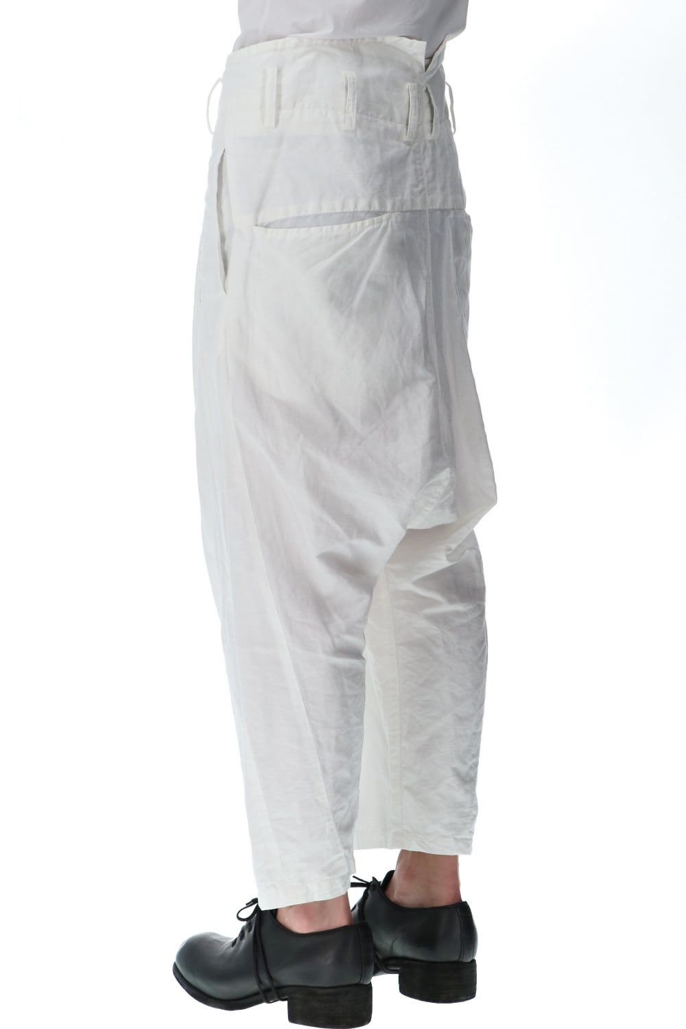 2 Tucks Cropped Sarouel Pants Off White