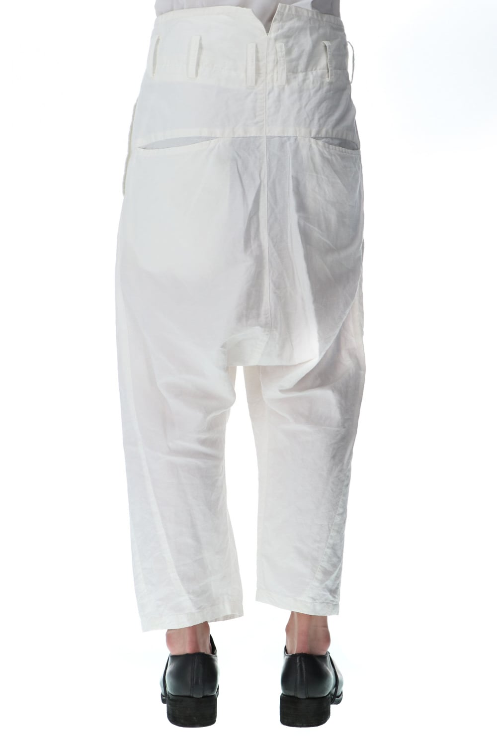 2 Tucks Cropped Sarouel Pants Off White