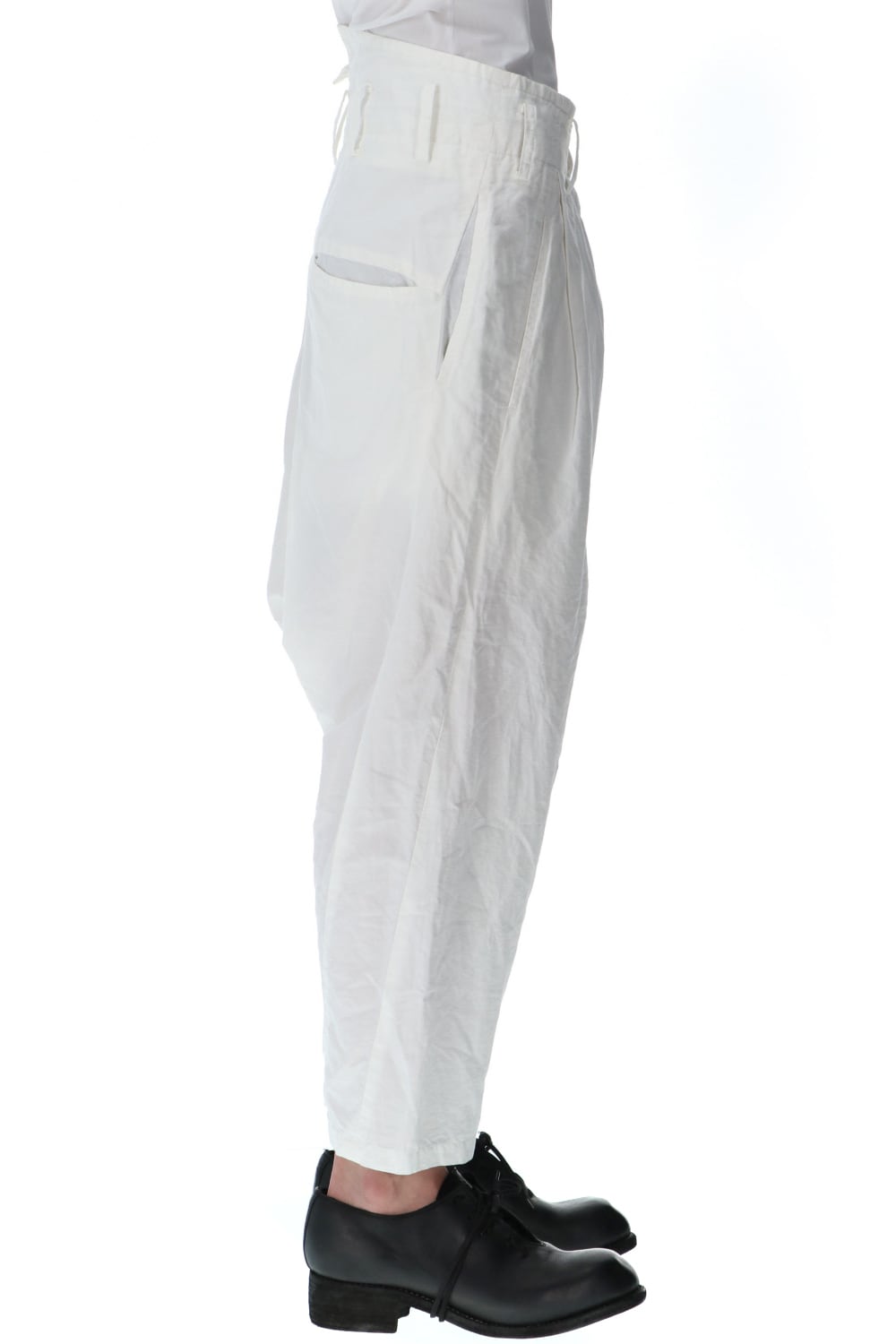 2 Tucks Cropped Sarouel Pants Off White