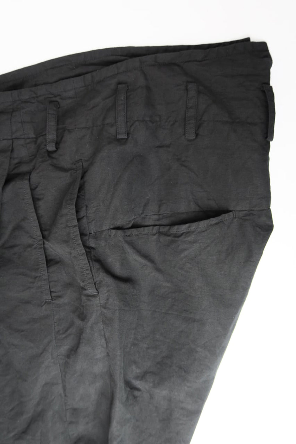 2 Tucks Cropped Sarouel Pants Black