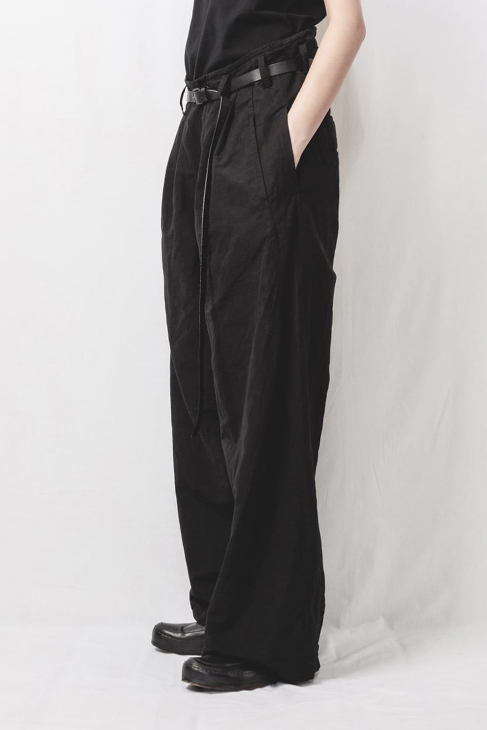 2 Tucks Wide Pants Black