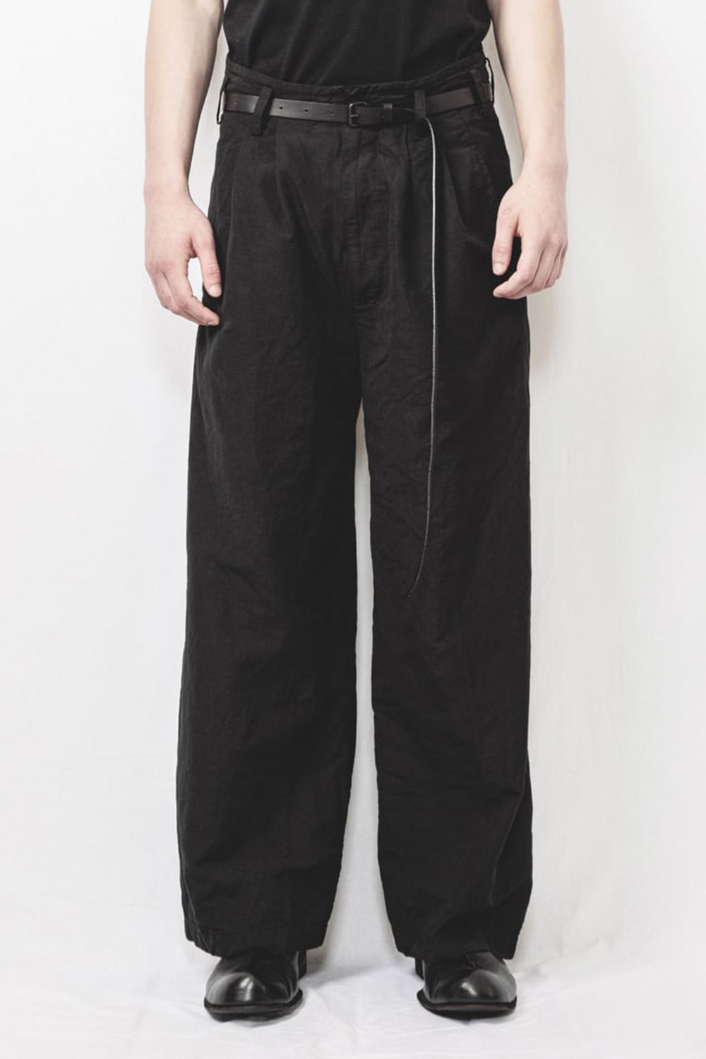 2 Tucks Wide Pants Black