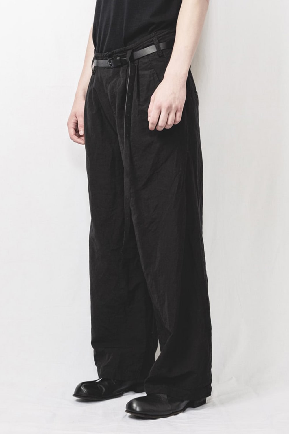 2 Tucks Wide Pants Black