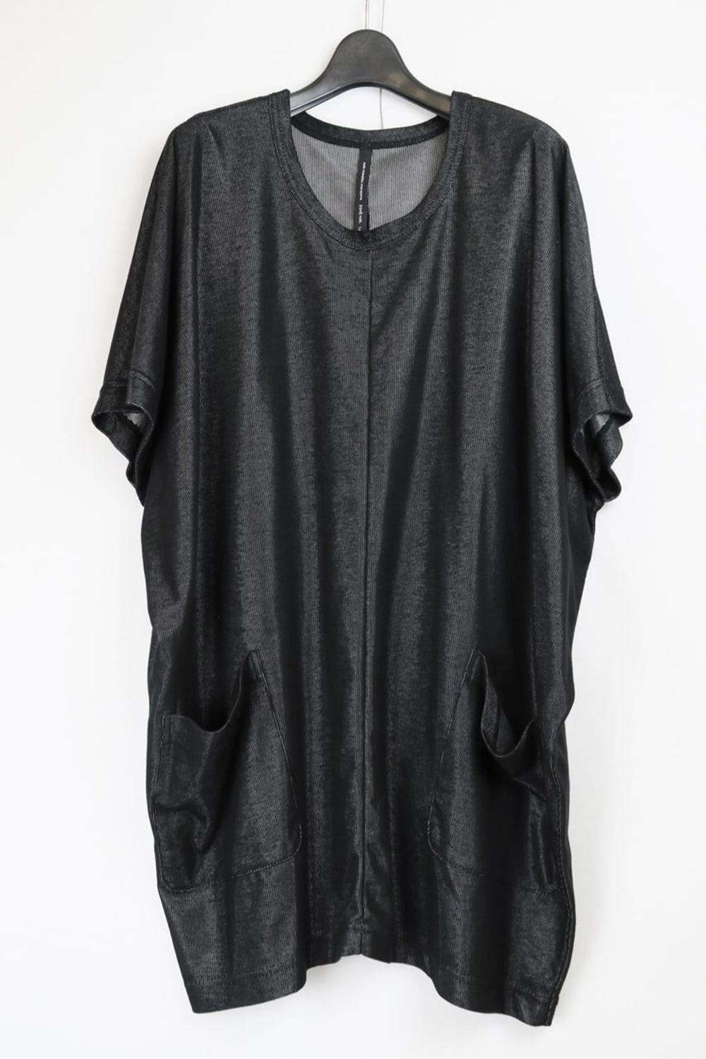 Over Size Pullover w/Long Tshirt Black/Silver