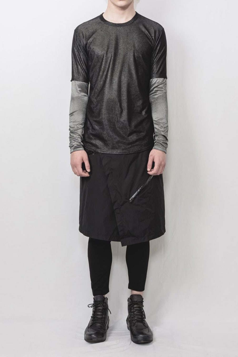 Long Sleeve T shirt Black/Silver