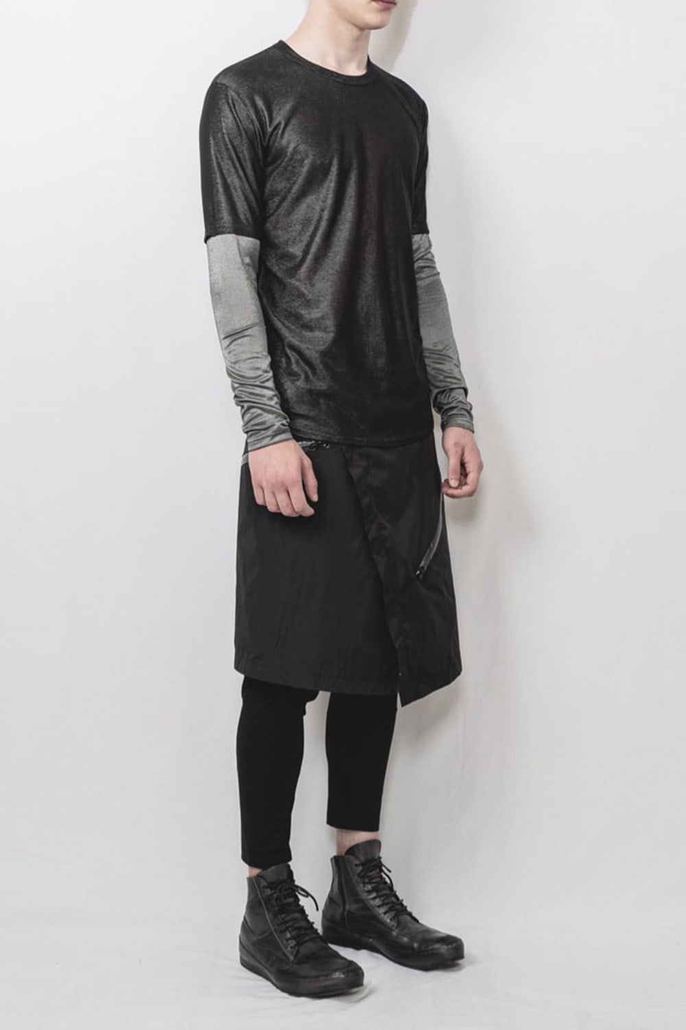 Long Sleeve T shirt Black/Silver