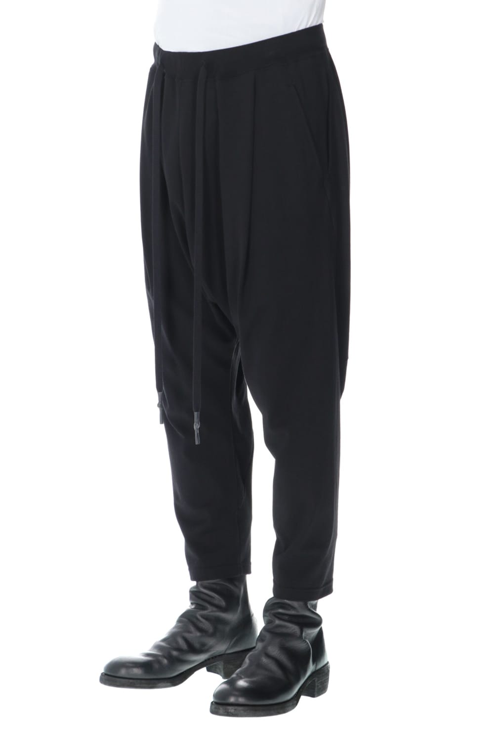 Drop crotch Cropped Tuck pants