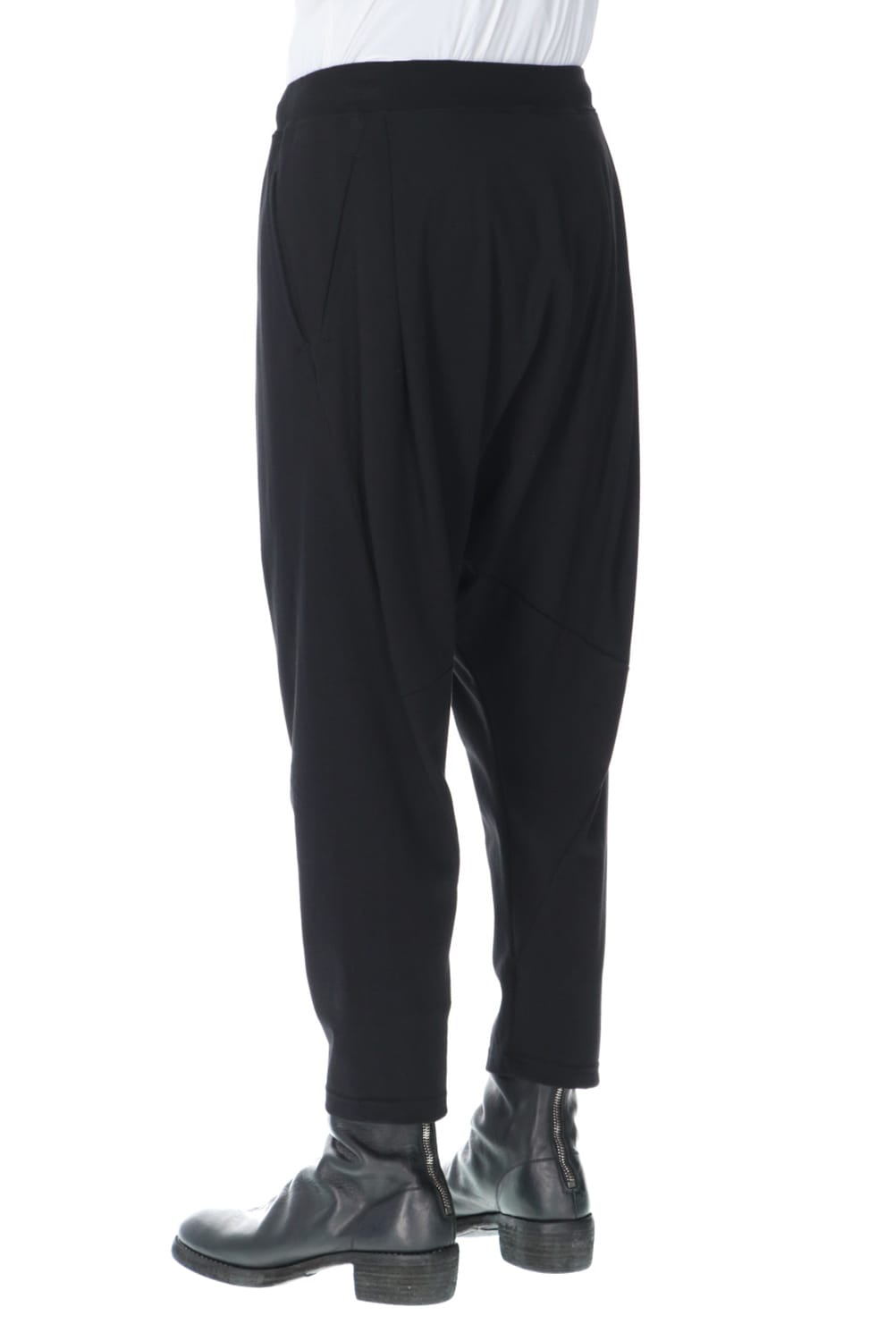 Drop crotch Cropped Tuck pants