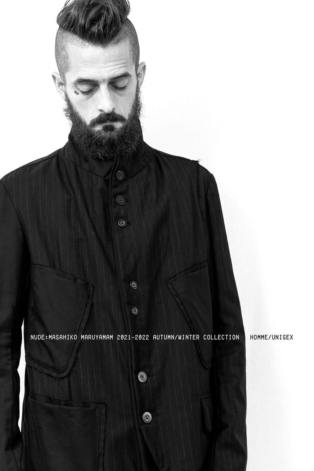 Patched Long jacket w/ Half vest