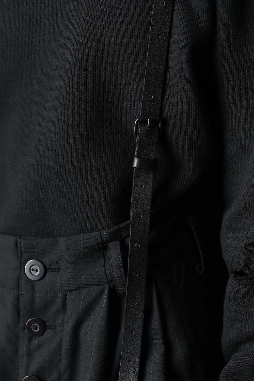 Patched Drop crotch 2 Tucks pants w/Suspenders