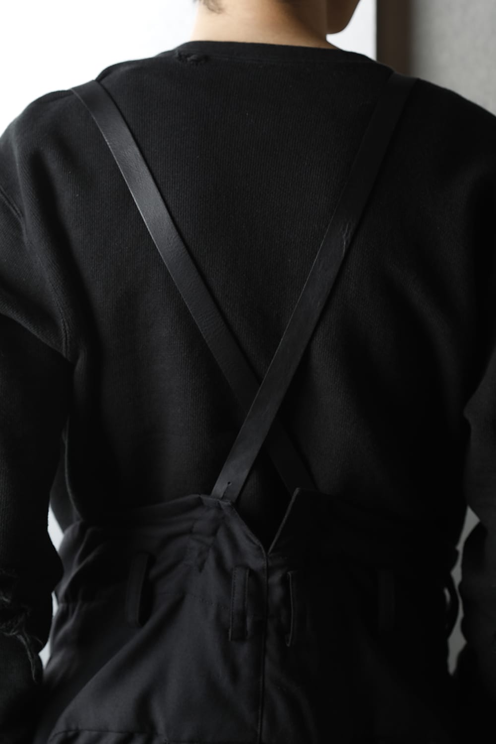 Patched Drop crotch 2 Tucks pants w/Suspenders