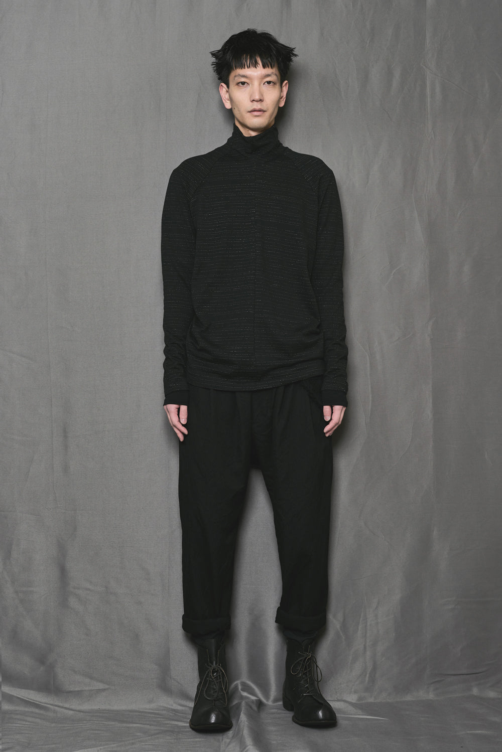 Layered High Neck Long Sleeve T-Shirt