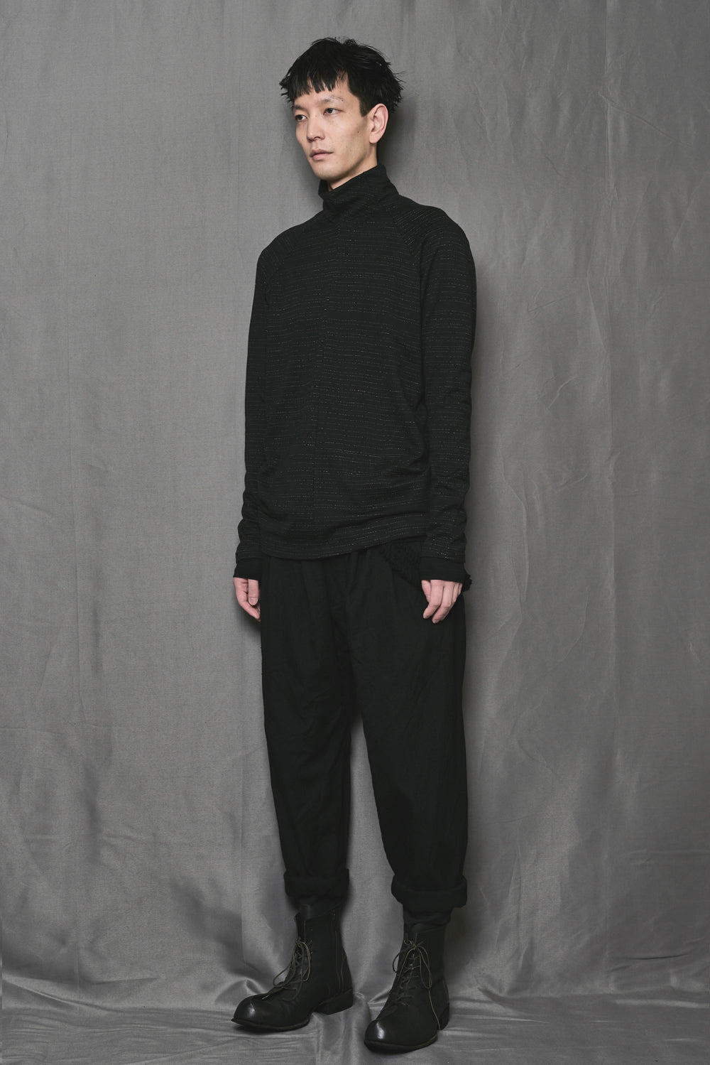 Layered High Neck Long Sleeve T-Shirt