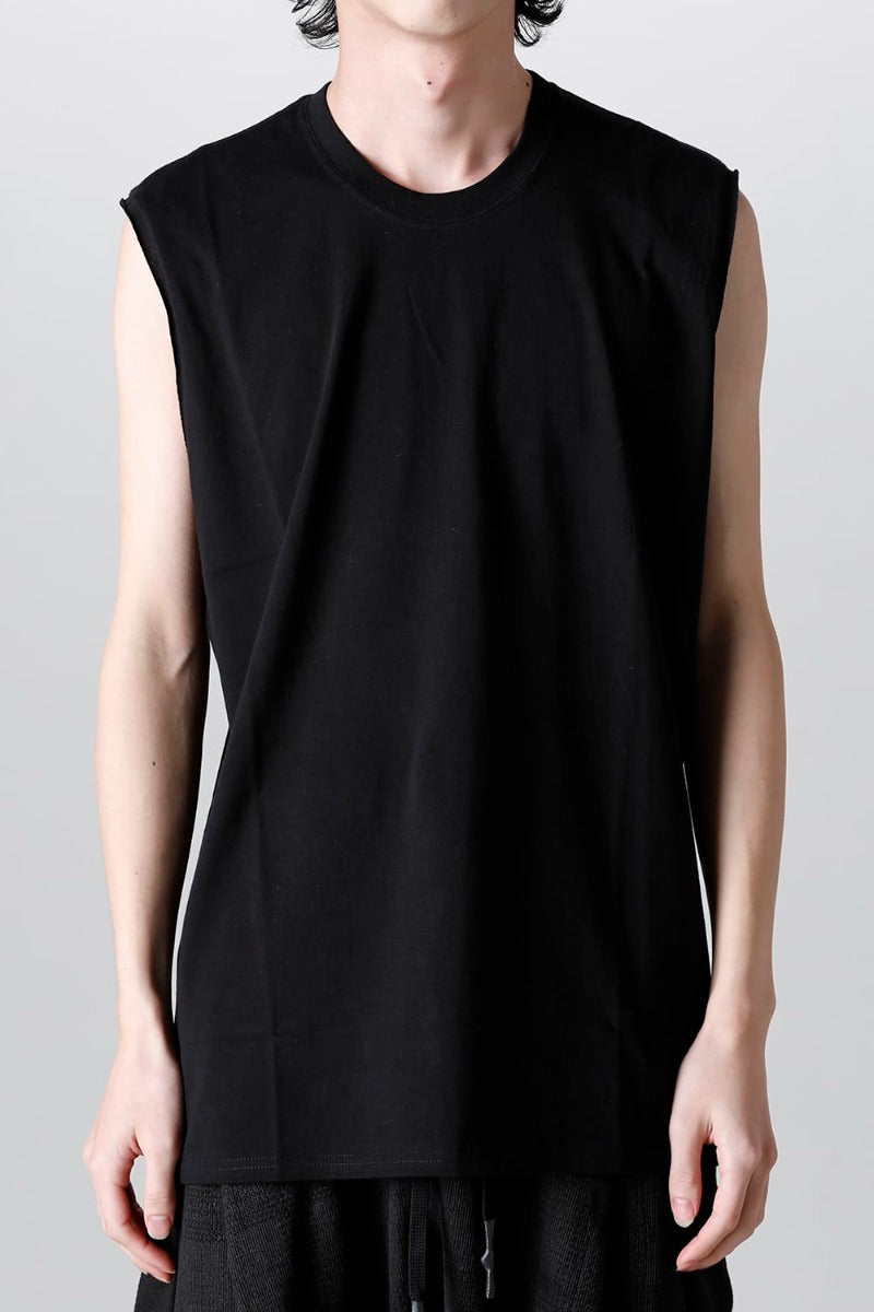 Sleeveless Back Print T-Shirt Black