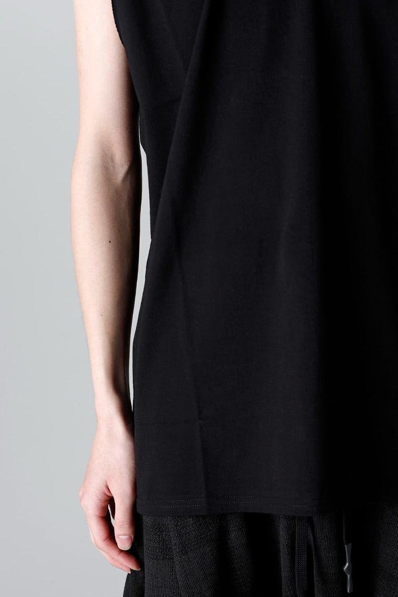 Sleeveless Back Print T-Shirt Black