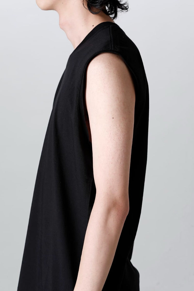 Sleeveless Back Print T-Shirt Black