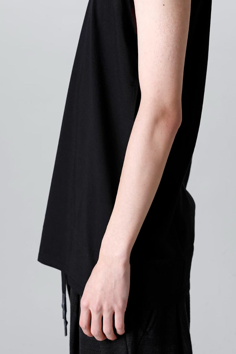 Sleeveless Back Print T-Shirt Black