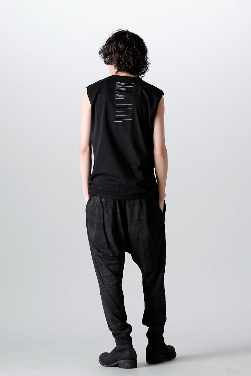 Sleeveless Back Print T-Shirt Black