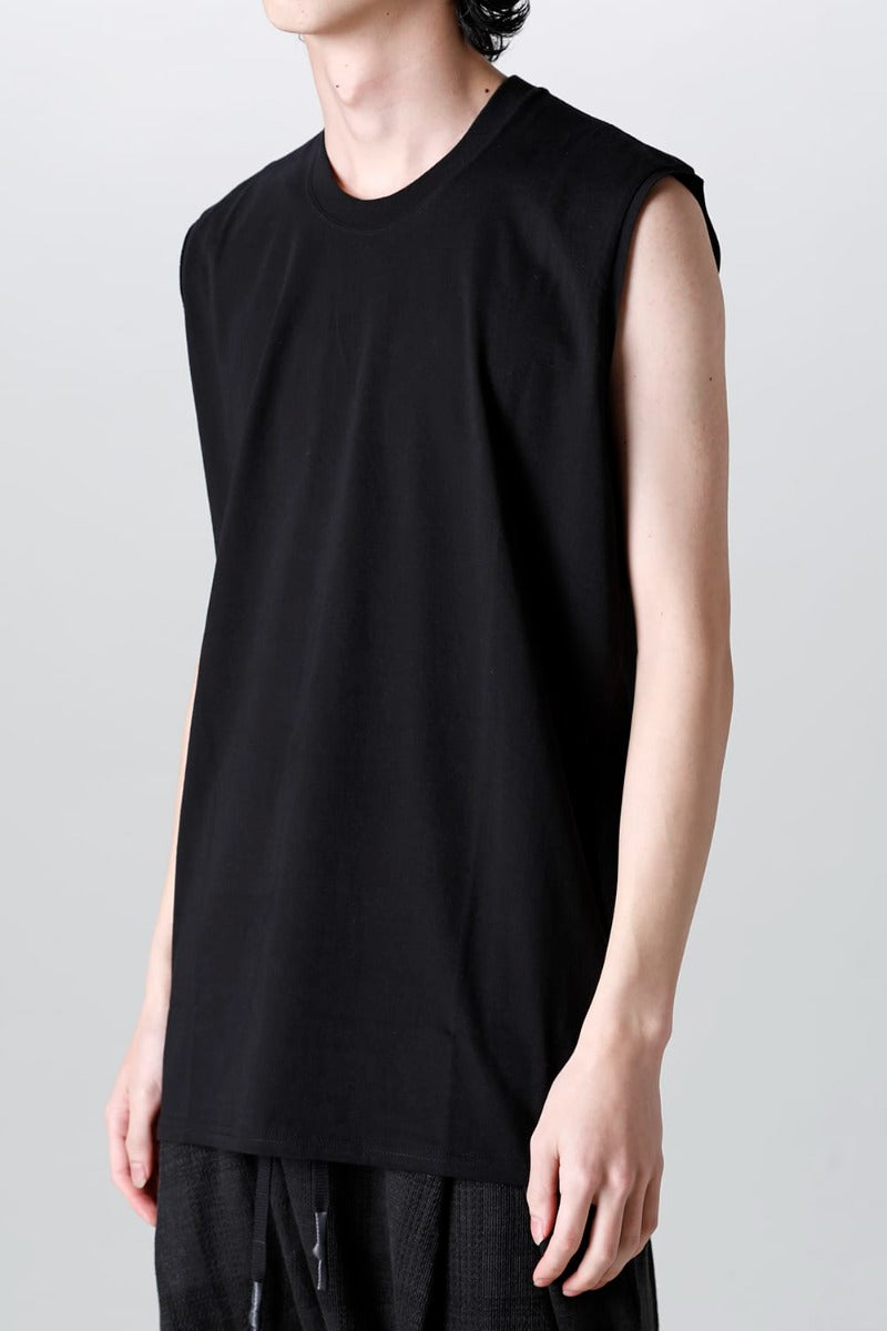 Sleeveless Back Print T-Shirt Black