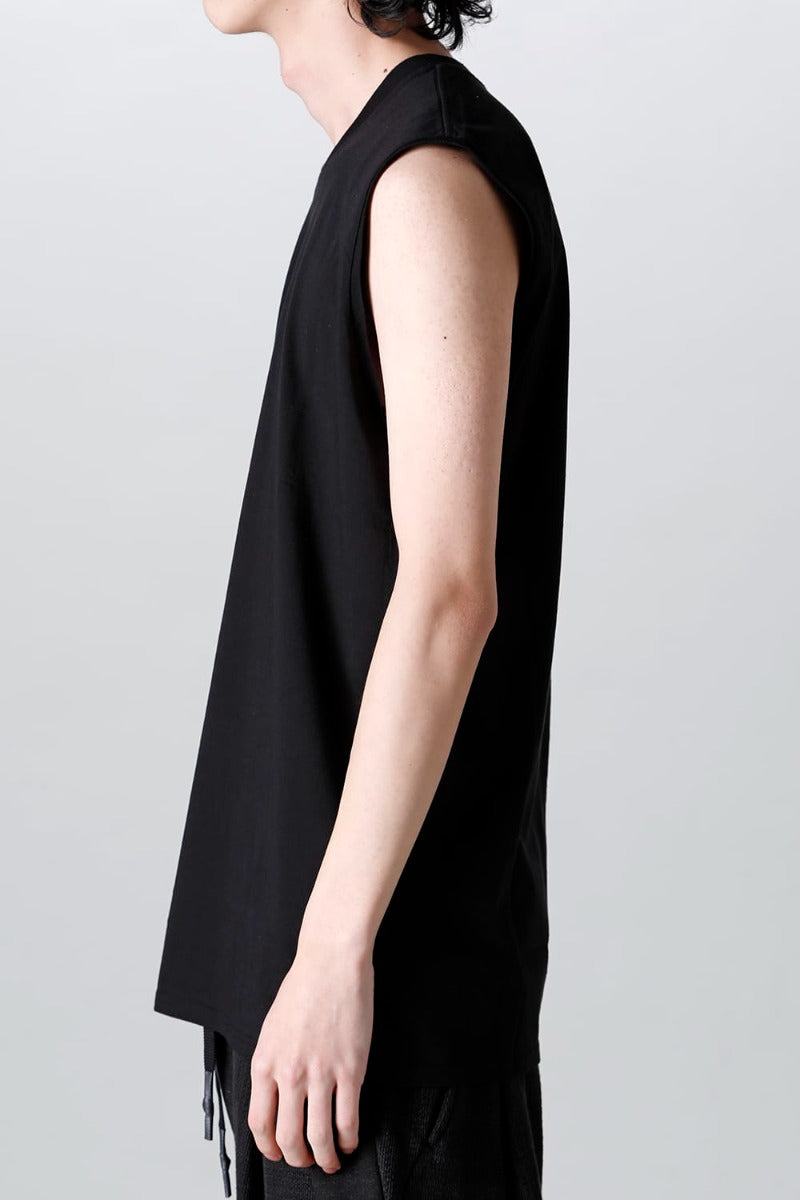 Sleeveless Back Print T-Shirt Black