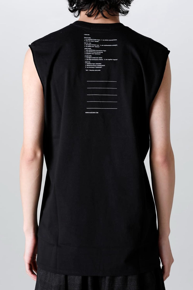 Sleeveless Back Print T-Shirt Black