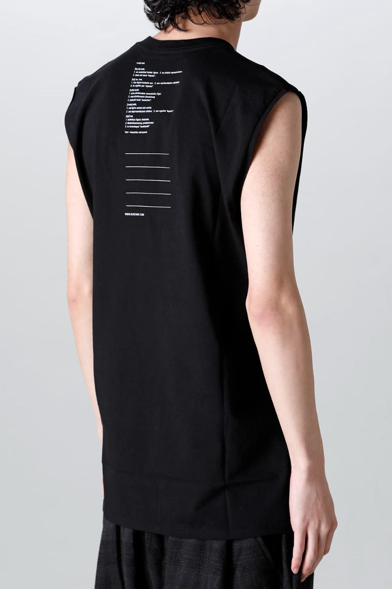 Sleeveless Back Print T-Shirt Black