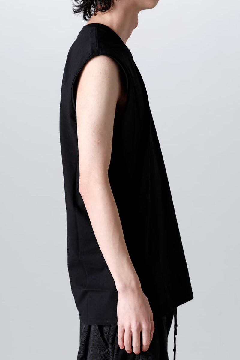 Sleeveless Back Print T-Shirt Black