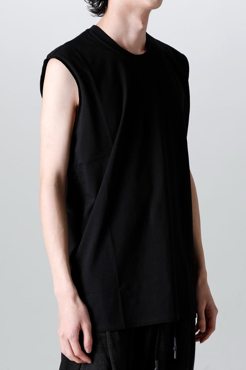 Sleeveless Back Print T-Shirt Black