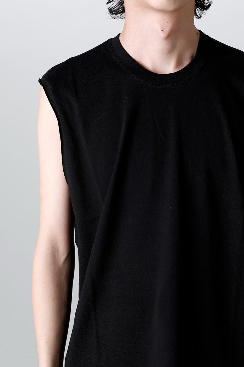 Sleeveless Back Print T-Shirt Black