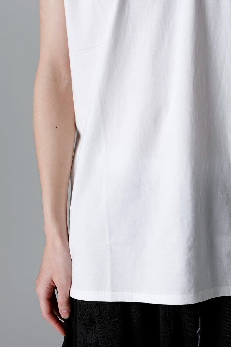 Sleeveless Back Print T-Shirt Off White