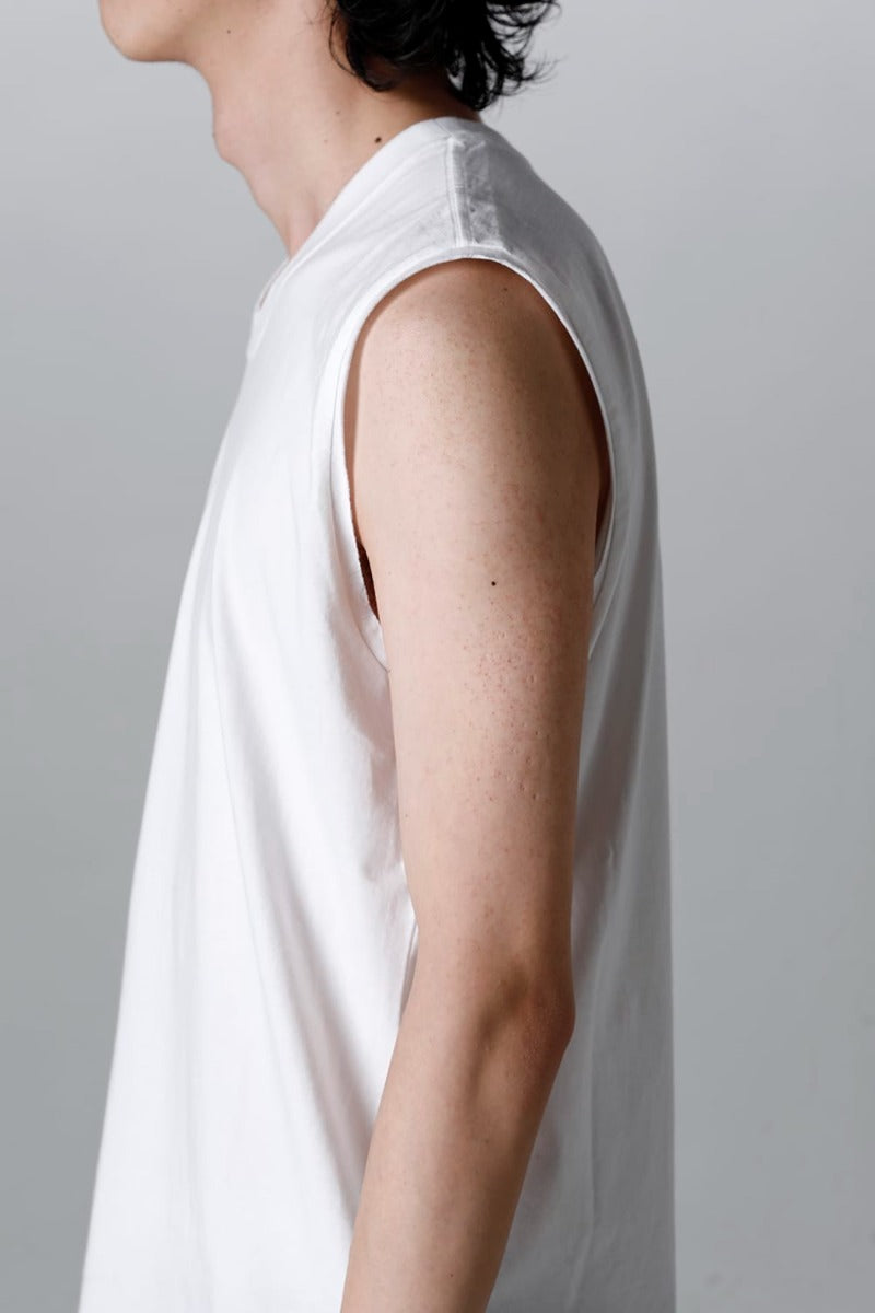 Sleeveless Back Print T-Shirt Off White