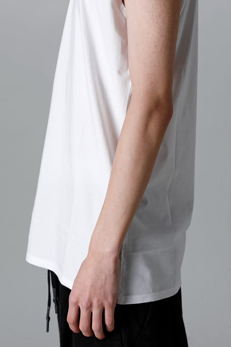 Sleeveless Back Print T-Shirt Off White