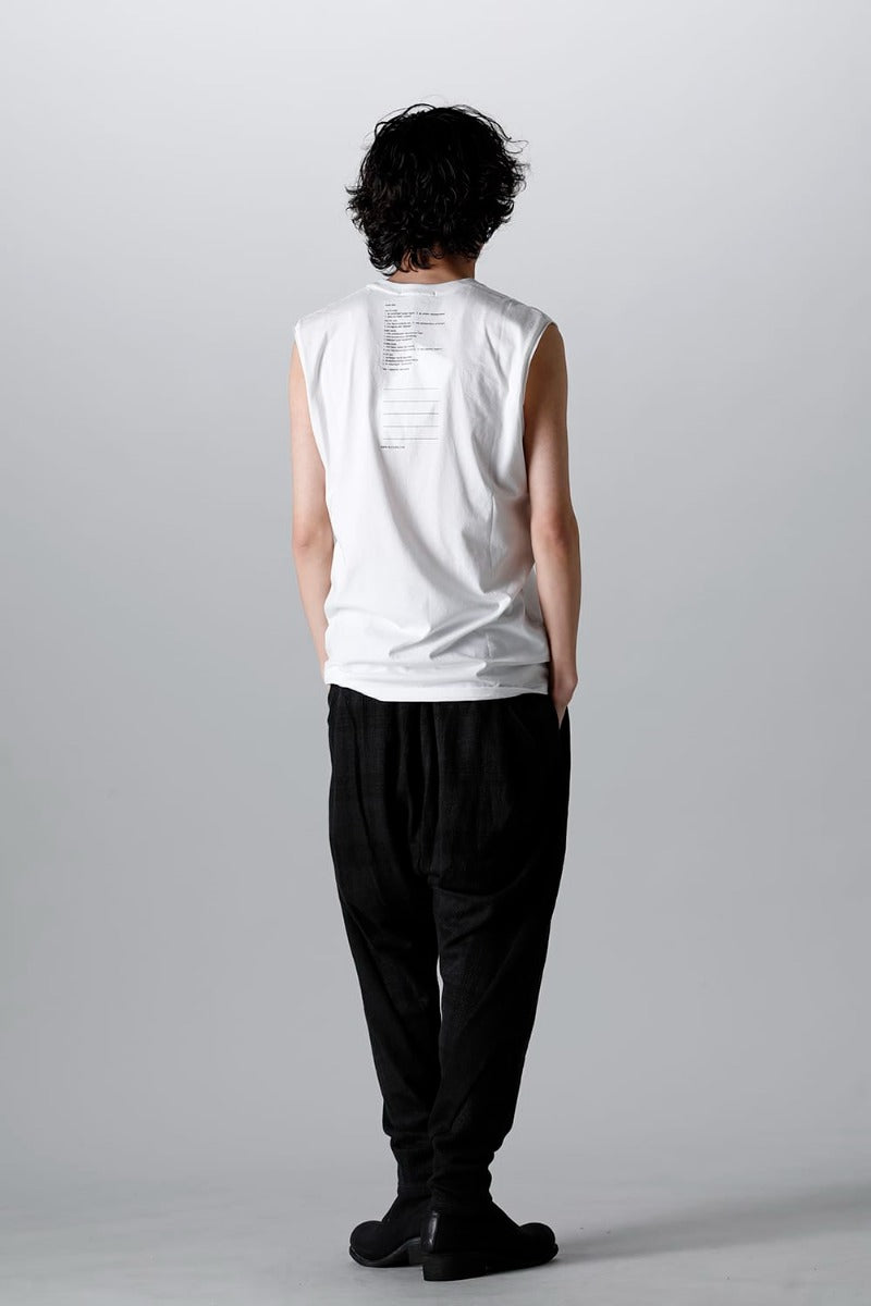 Sleeveless Back Print T-Shirt Off White